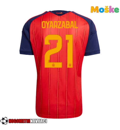 Moške Nogometnih dresov Španija Mikel Oyarzabal #21 Domači SP 2026 Kratki rokavi Moške Nogometnih dresov Španija Mikel Oyarzabal #21 Domači SP 2026 Kratki rokavi